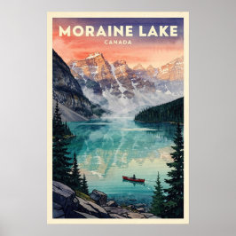 Poster Lago Moraine Canadá Viagem Vintage