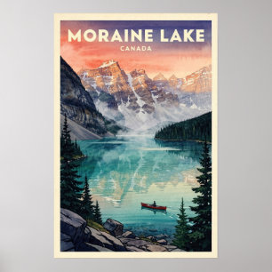 Poster Lago Moraine Canadá Viagem Vintage