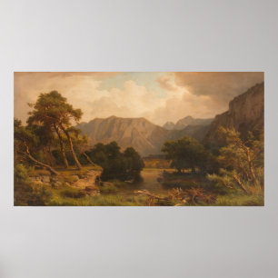 Poster Lago Mountain com Herons - Heinrich Funk