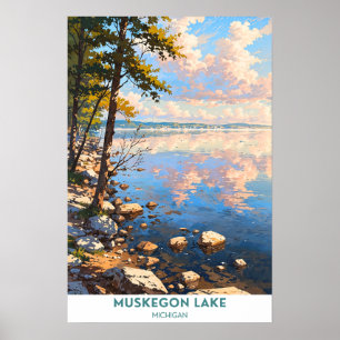 Poster Lago Muskegon, Michigan