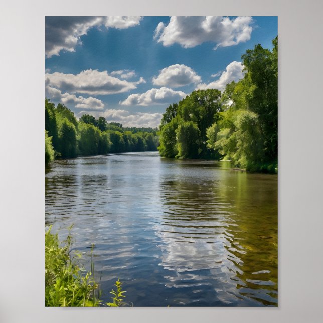 Poster lago na floresta (Frente)