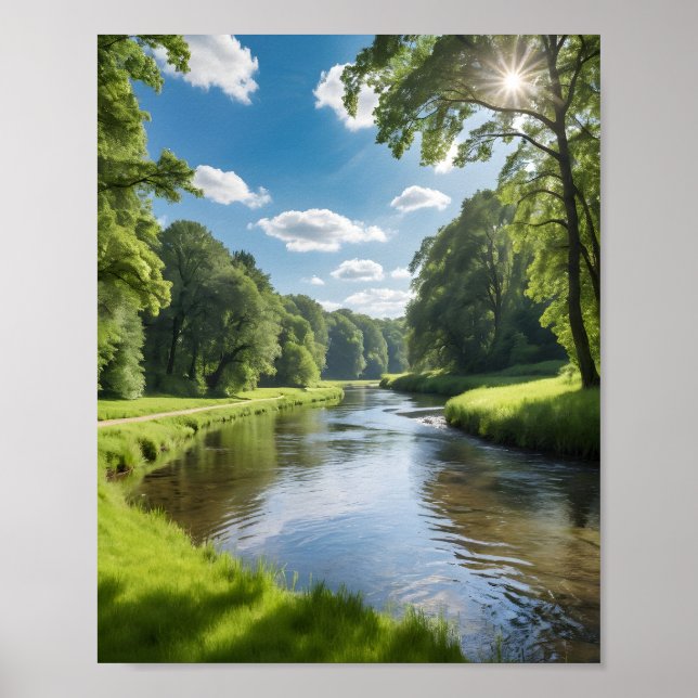 Poster Lago na floresta (Frente)