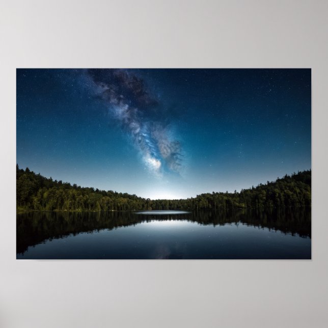 Poster Lago Natureza no Exterior Paisagem Calmo Relaxe Pa (Frente)