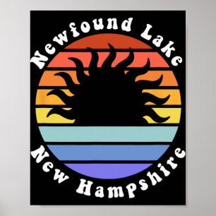 Poster Lago Newfound New Hampshire Nascer do Sol Férias e