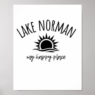 Poster Lago Norman Meu Lugar Feliz Nc Embarcações Pesca A