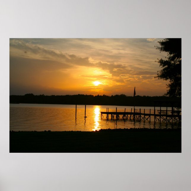 Póster Lago Norman, NC Sunset (Frente)
