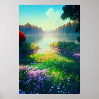 Poster Lago Oculto no Coração da Floresta