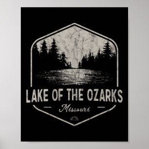 Poster Lago Ozarks Missouri Exteriores Antigo 