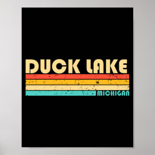 Poster Lago Pato Michigan engraçado pesca acampamento ver