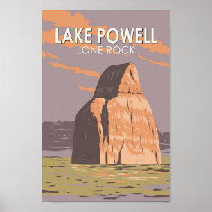 Poster Lago Powell Lone Rock Viagem Art Vintage