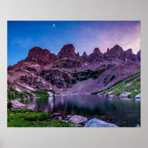 Poster Lago Roxo Mountain // Lua Sunset