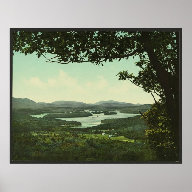 Póster Lago Saranac, Adirondacks (Frente)
