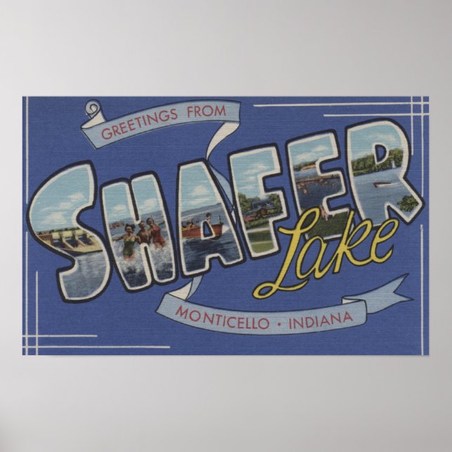 Póster Lago Shafer - Cenas com Letra Grande (Frente)