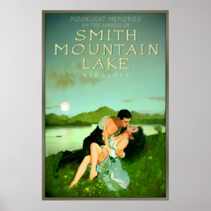 Poster Lago Smith Mountain Virgínia Memórias ao Luar