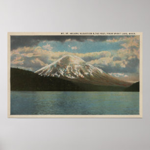 Póster Lago spirit, WA - vista de Mt. St Helens