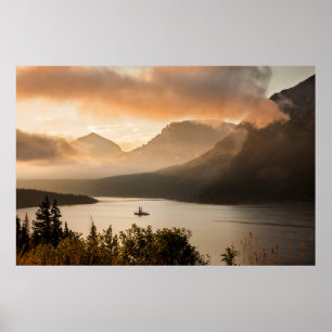 Póster Lago St. Mary Parque Nacional Glacier, Montana