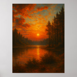 Poster Lago Sunset - Nature Wall Art