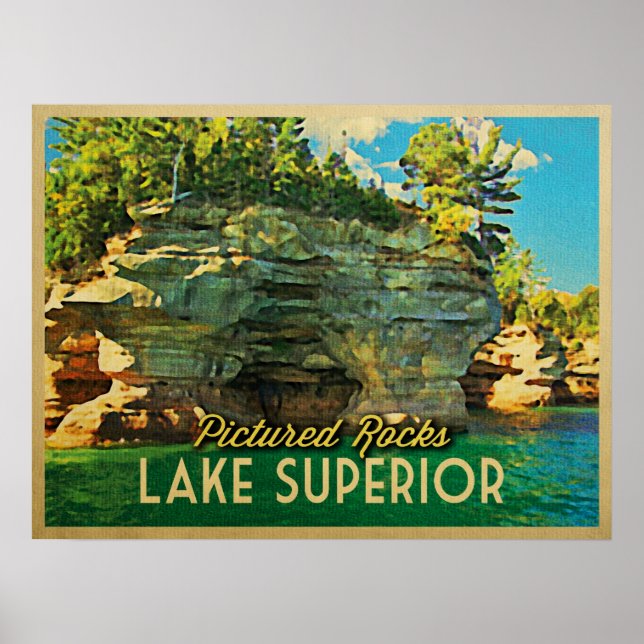 Poster Lago Superior Pictures Rocks (Frente)