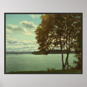 Póster Lago superior Saranac, montanhas de Adirondack