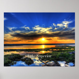 Poster Lago Superior Sunset