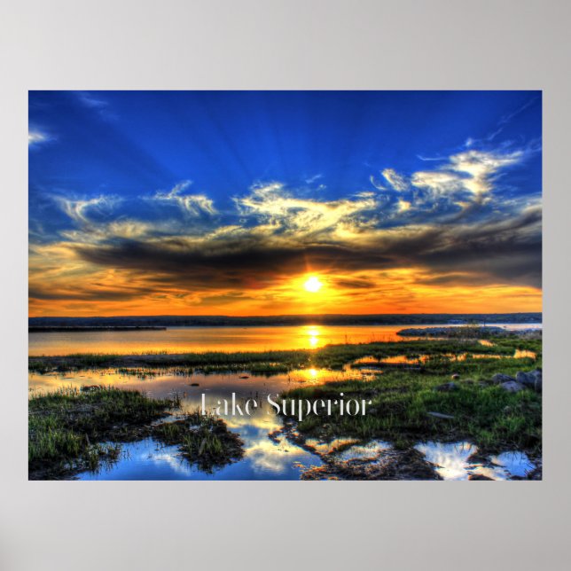 Poster Lago Superior Sunset (Frente)