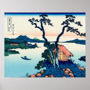 Póster Lago Suwa na província de Shinano