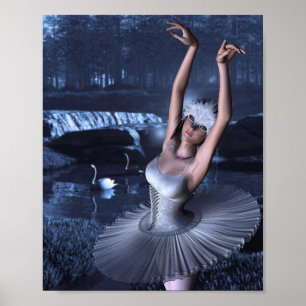 Póster Lago swan - ODETTE e cisnes