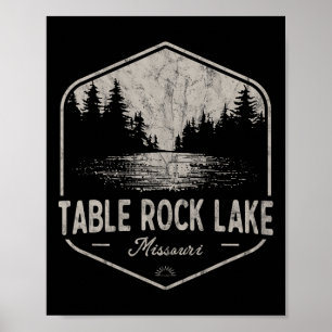Poster Lago Table Rock Missouri Exteriores Vintage 