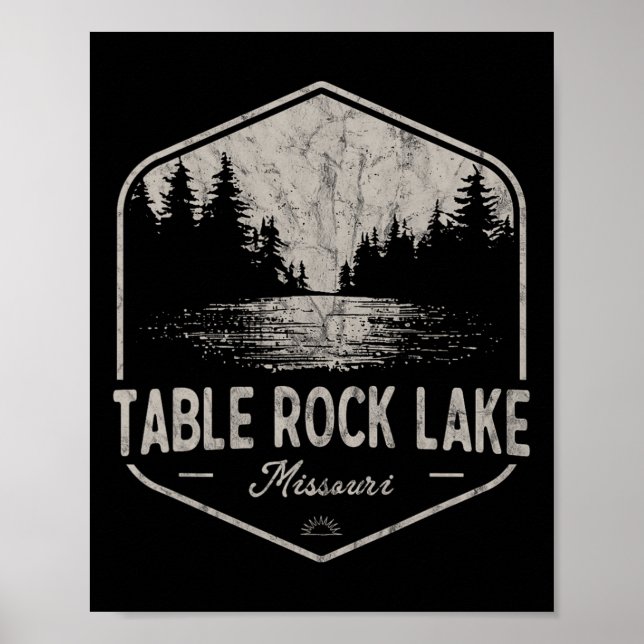 Poster Lago Table Rock Missouri Exteriores Vintage  (Frente)