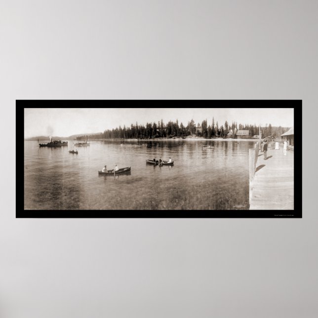 Póster Lago Tahoe, CA Foto 1908 (Frente)