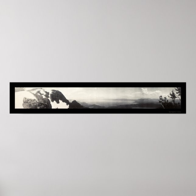 Poster Lago Tahoe CA Panorama Foto 1906 (Frente)