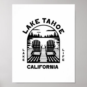 Poster Lago Tahoe Califórnia Ao Ar Livre Vintage 