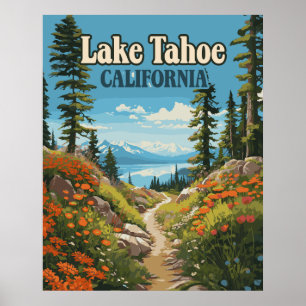 Poster Lago Tahoe California Nevada Retro Viagem