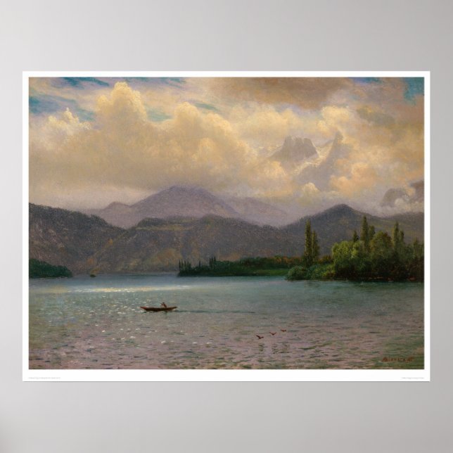 Póster Lago Tahoe, Califórnia, por Bierstadt (0102a) (Frente)