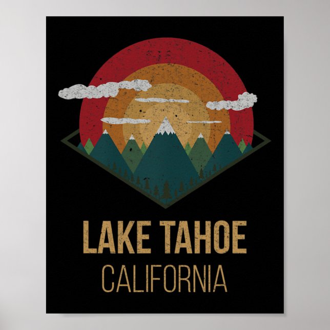 Poster Lago Tahoe California Winter Mountain Gi (Frente)