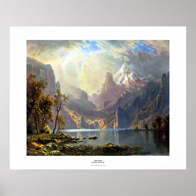 Póster Lago Tahoe pintura de Nevada por Albert Bierstadt (Frente)