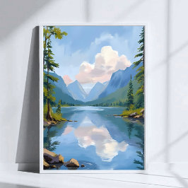 Poster Lago Tahoe | Pintura Paisagem a Óleo
