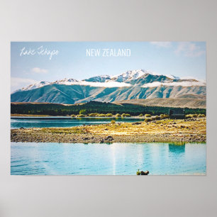 Poster Lago Tekapo viagem da Ilha Sul da Nova Zelândia