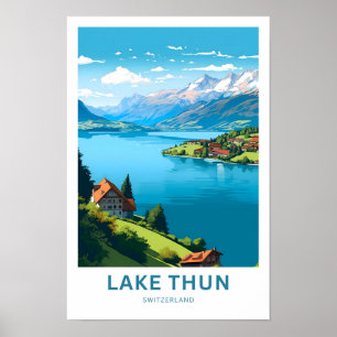 Poster Lago Thun Suíça Travel Print