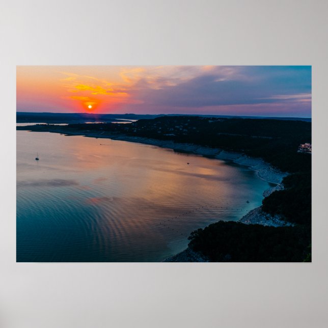 Poster Lago Travis Sunset (Frente)