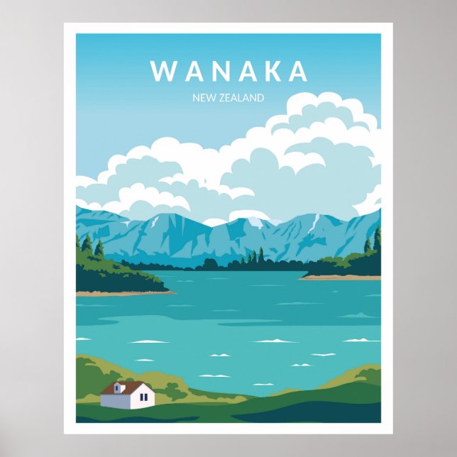 Poster Lago Wanaka Nova Zelândia (Frente)
