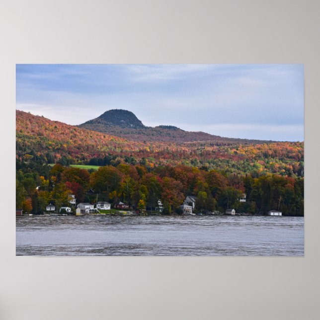 Poster Lago Willoughby, Vermont, no Outono (Frente)