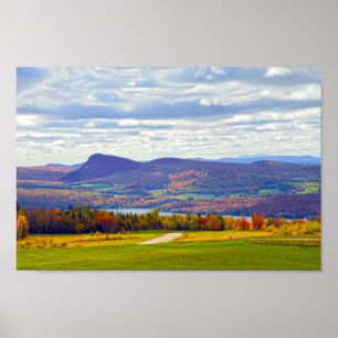Póster Lago Willoughby, Vermont, no outono