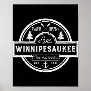 Poster Lago Winnipesaukee New Hampshire Homens Mulheres C