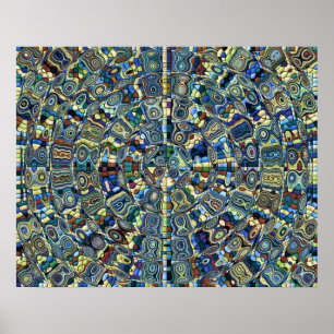 Póster Lagoa abstrata do azul
