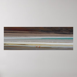 Poster Lagoa Bolívia com Flamingos - Foto