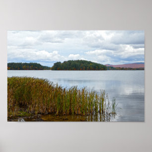 Poster Lagoa da ilha, Vermont, no outono
