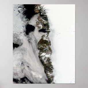 Póster Lagoas do Meltwater ao longo da costa oeste de
