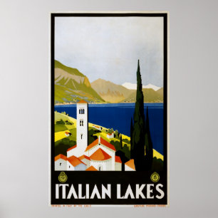 Póster Lagos italianos