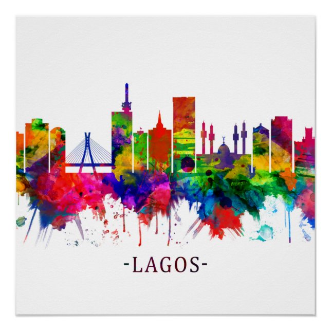 Póster Lagos Nigéria Skyline (Frente)